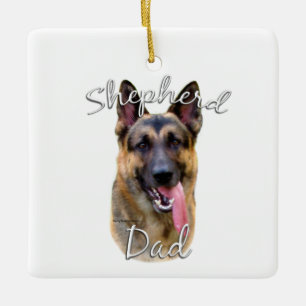 Ornamento De Cerâmica Pai 2 do german shepherd