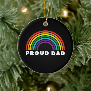 Ornamento De Cerâmica Pai Arco-íris orgulhoso