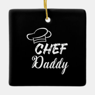 Ornamento De Cerâmica Pai Chef Presente de cozinhar Comidas Presente