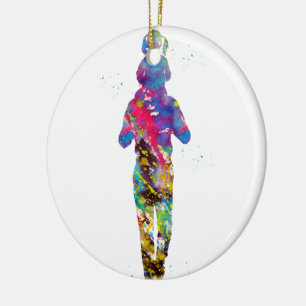 Ornamento De Cerâmica Pai com filha