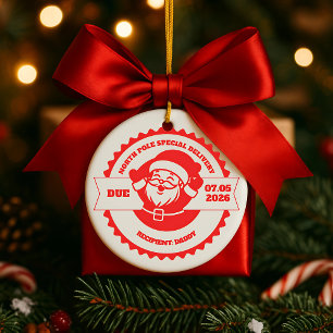 Ornamento De Cerâmica Pai de estar grávida Anúncio de Natal