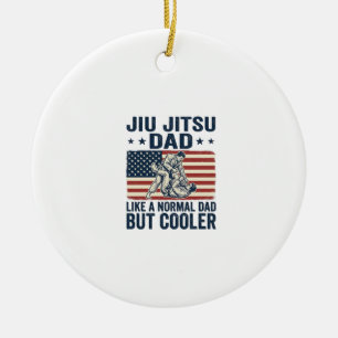 Ornamento De Cerâmica Pai de Jiu Jitsu Camisa Vintage Bandeira Design_1