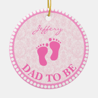 Ornamento De Cerâmica Pai De Ser Menina Rosa Personalizada