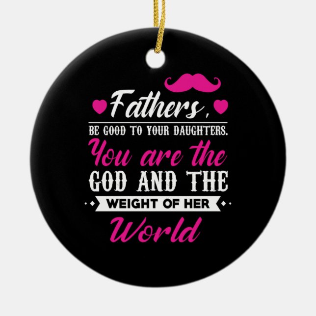 Ornamento De Cerâmica Pai Deu O Peso De Seu Mundo (Frente)
