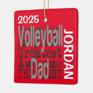 Ornamento De Cerâmica Pai Extraordinário de Voleibol