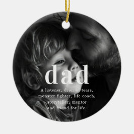 Ornamento De Cerâmica Pai | Foto do Natal Sentimental Keepsasasaame