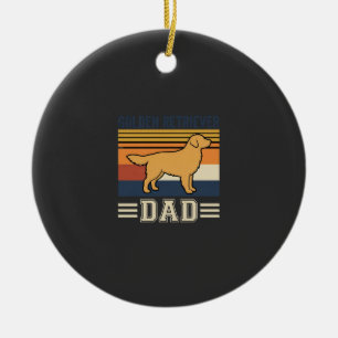 Ornamento De Cerâmica Pai Golden Retriever Cão Retro