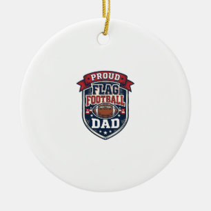 Ornamento De Cerâmica Pai Orgulhoso de Futebol Americano Vintage Insígni