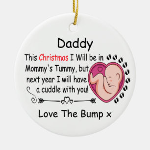 Ornamento De Cerâmica Pai personalizado para ser do Natal do Bump 1rua