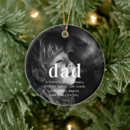 Ornamento De Cerâmica Pai | Presente de Natal com Foto Sentimental