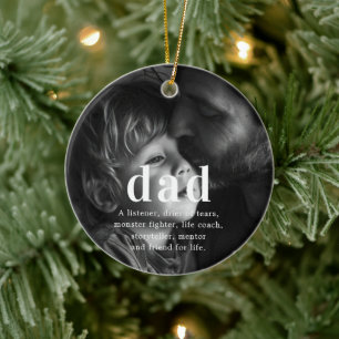 Ornamento De Cerâmica Pai   Presente de Natal com Foto Sentimental