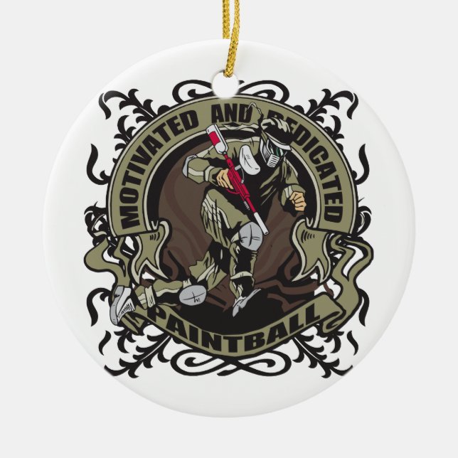 Ornamento De Cerâmica Paintball motivado (Frente)