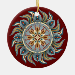 Ornamento De Cerâmica Painterly Mandala