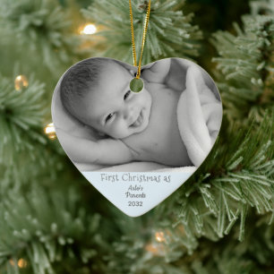 Ornamento De Cerâmica Pais 1rua Natal Menino Nome Filho Foto