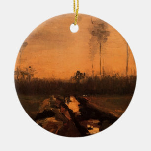 Ornamento De Cerâmica Paisagem ao Crepúsculo por Vincent van Gogh