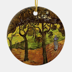 Ornamento De Cerâmica Paisagem, Árvores e Figuras por Vincent van Gogh