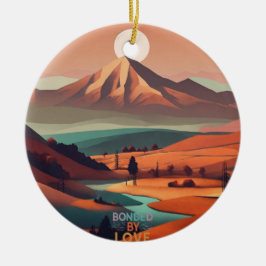 Ornamento De Cerâmica Paisagem Boho