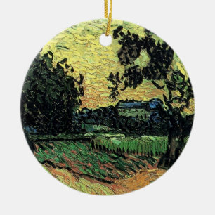 Ornamento De Cerâmica Paisagem com Castelo de Auvers por Vincent van Gog
