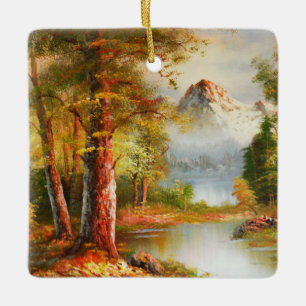 Ornamento De Cerâmica Paisagem com montanha