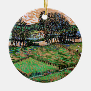 Ornamento De Cerâmica Paisagem com Ponte sobre o Oise