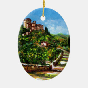 ORNAMENTO DE CERÂMICA PAISAGEM DA TOSCANA 3
