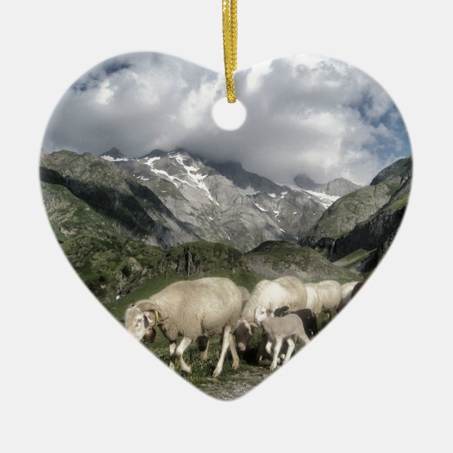 Ornamento De Cerâmica paisagem de pirenéus (Frente)