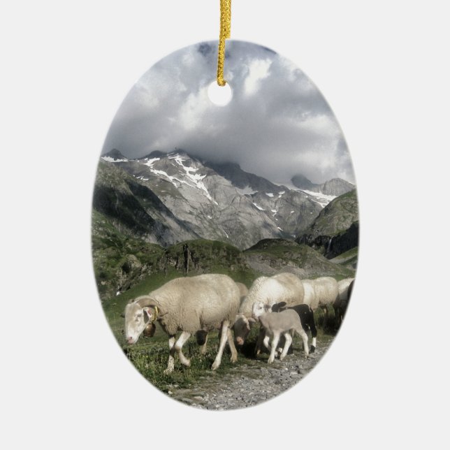 Ornamento De Cerâmica paisagem de pirenéus (Frente)