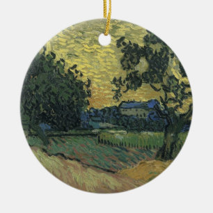 Ornamento De Cerâmica Paisagem de Van Gogh ao Crepúsculo