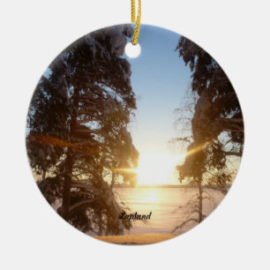 Ornamento De Cerâmica Paisagem Lapland