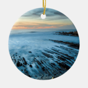 Ornamento De Cerâmica Paisagem marinha azul ao pôr do sol, Califórnia