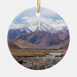 Ornamento De Cerâmica Paisagem montanhosa típica tibetana