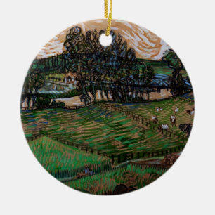 Ornamento De Cerâmica Paisagem, Ponte Sobre o Oise por Vincent van Gogh
