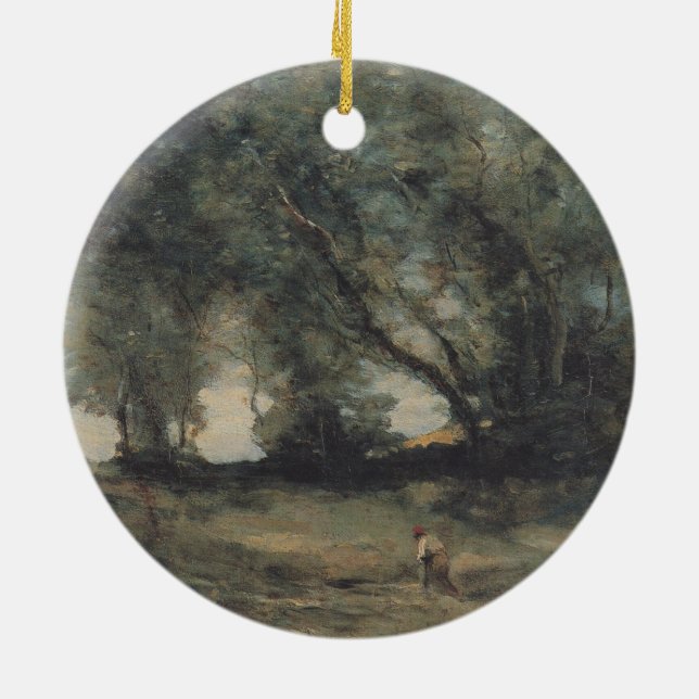 Ornamento De Cerâmica Paisagem (por Camille Corot) (Traseira)