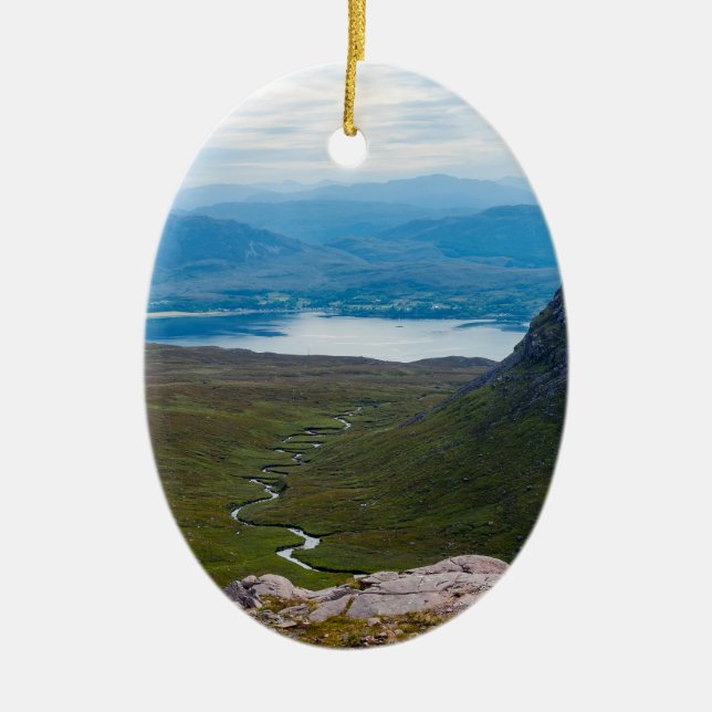 Ornamento De Cerâmica Paisagem típica das Terras Altas Escocesas - Escóc (Frente)