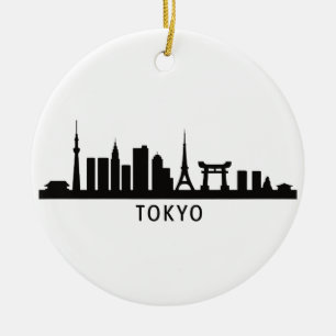 Ornamento De Cerâmica Paisagem Urbana do Japão Viagem Silhueta do Hori