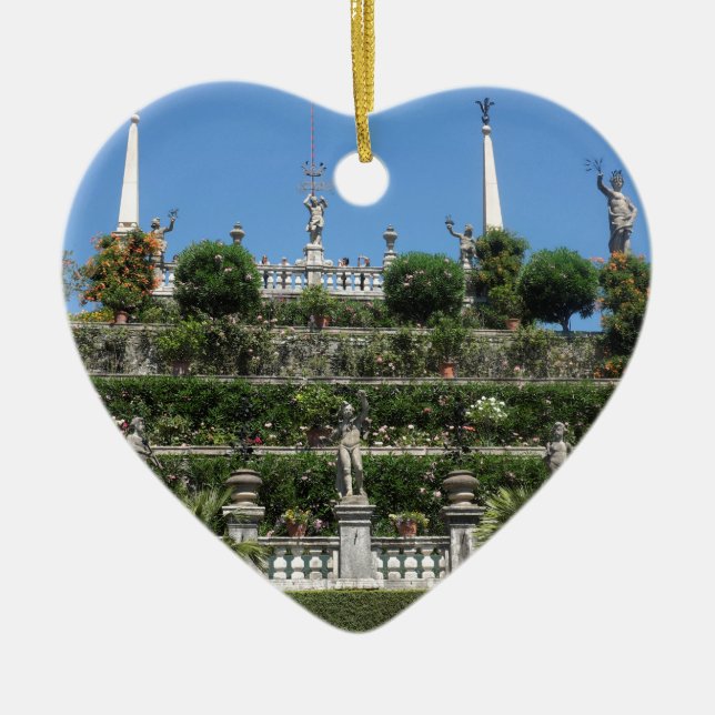 Ornamento De Cerâmica Palácio Borromeo em Stresa, Itália (Frente)