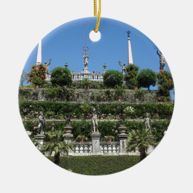 Ornamento De Cerâmica Palácio Borromeo em Stresa, Itália (Frente)