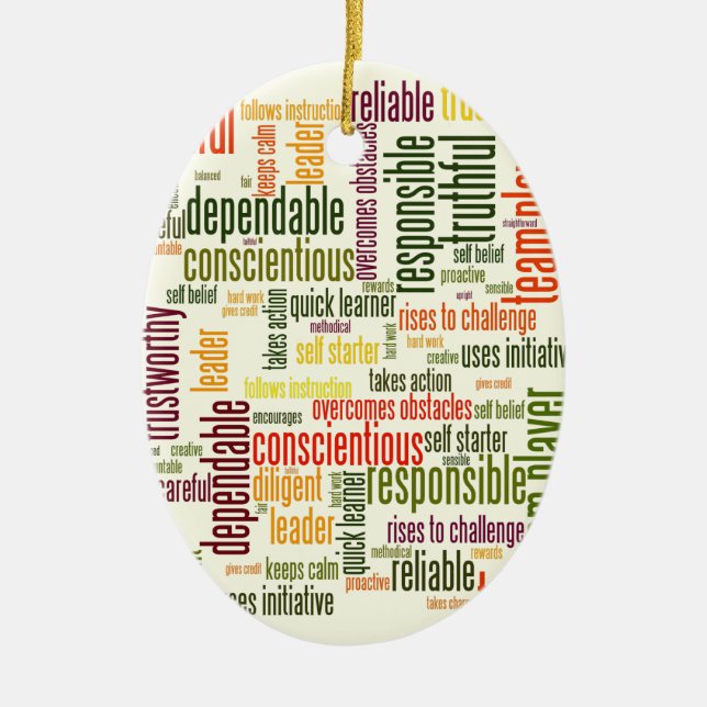 Ornamento De Cerâmica Palavras Motivacionais #4 valores positivos (Frente)