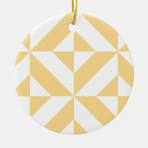 Ornamento De Cerâmica Pale Melon Geométrico Deco Cube