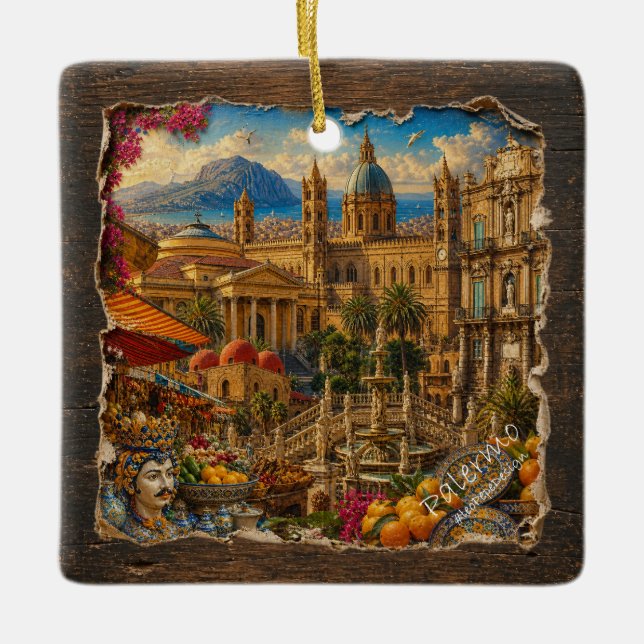 ORNAMENTO DE CERÂMICA PALERMO,  (Frente)