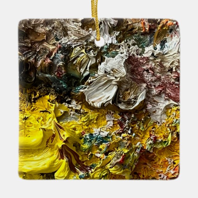 Ornamento De Cerâmica Paleta de artistas #1 (Frente)