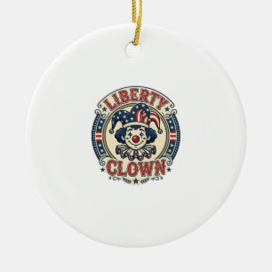 Ornamento De Cerâmica Palhaço da Liberdade Patriótico Patriótico Clownco