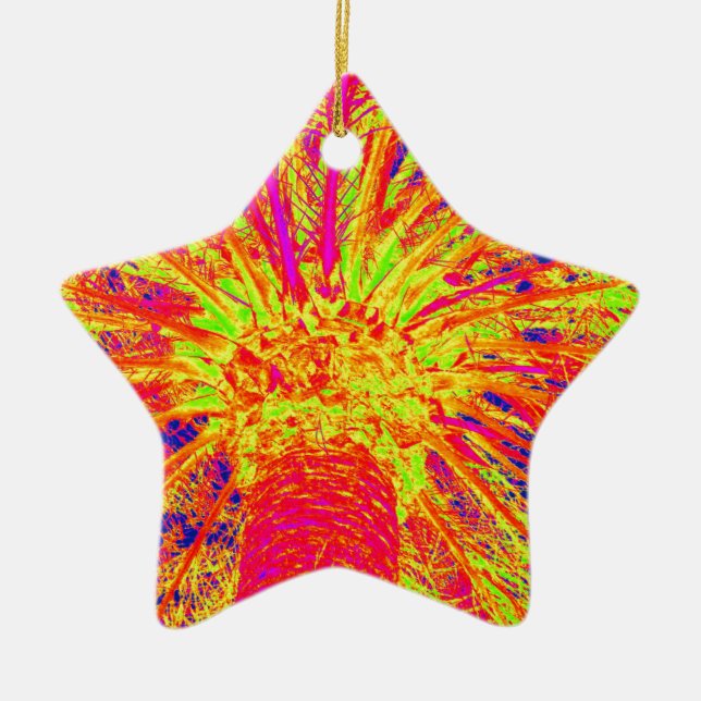 Ornamento De Cerâmica palma fluorescente (Frente)