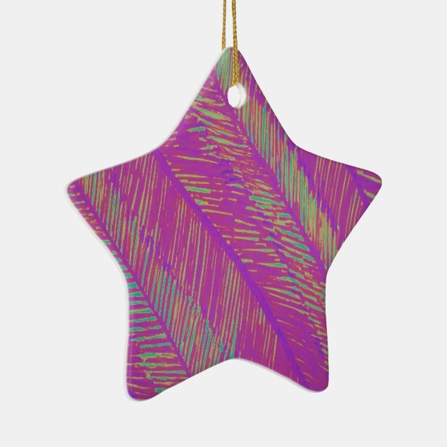 Ornamento De Cerâmica Palmas de Neon Roxo (Direito )