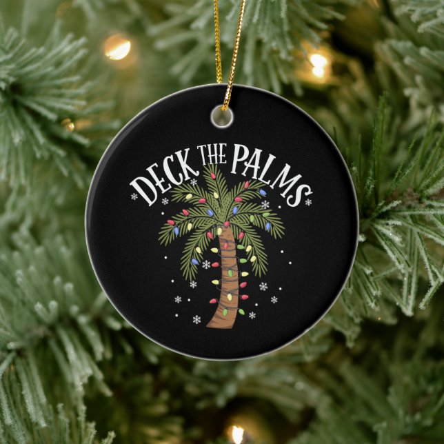 Ornamento De Cerâmica Palmeira Tropical de Natal Do Havaí (Árvore)
