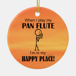 Ornamento De Cerâmica Pan Flute Happy Place