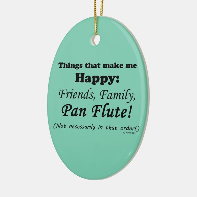 Ornamento De Cerâmica Pan Flute Me Torna Feliz (Esquerda)