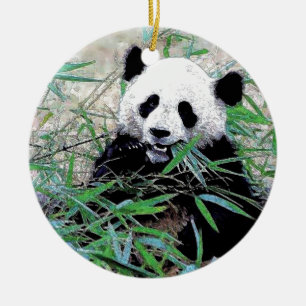 Ornamento De Cerâmica Panda