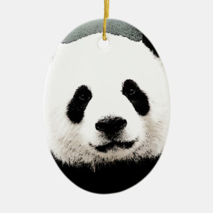 Ornamento De Cerâmica Panda