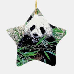 Ornamento De Cerâmica Panda